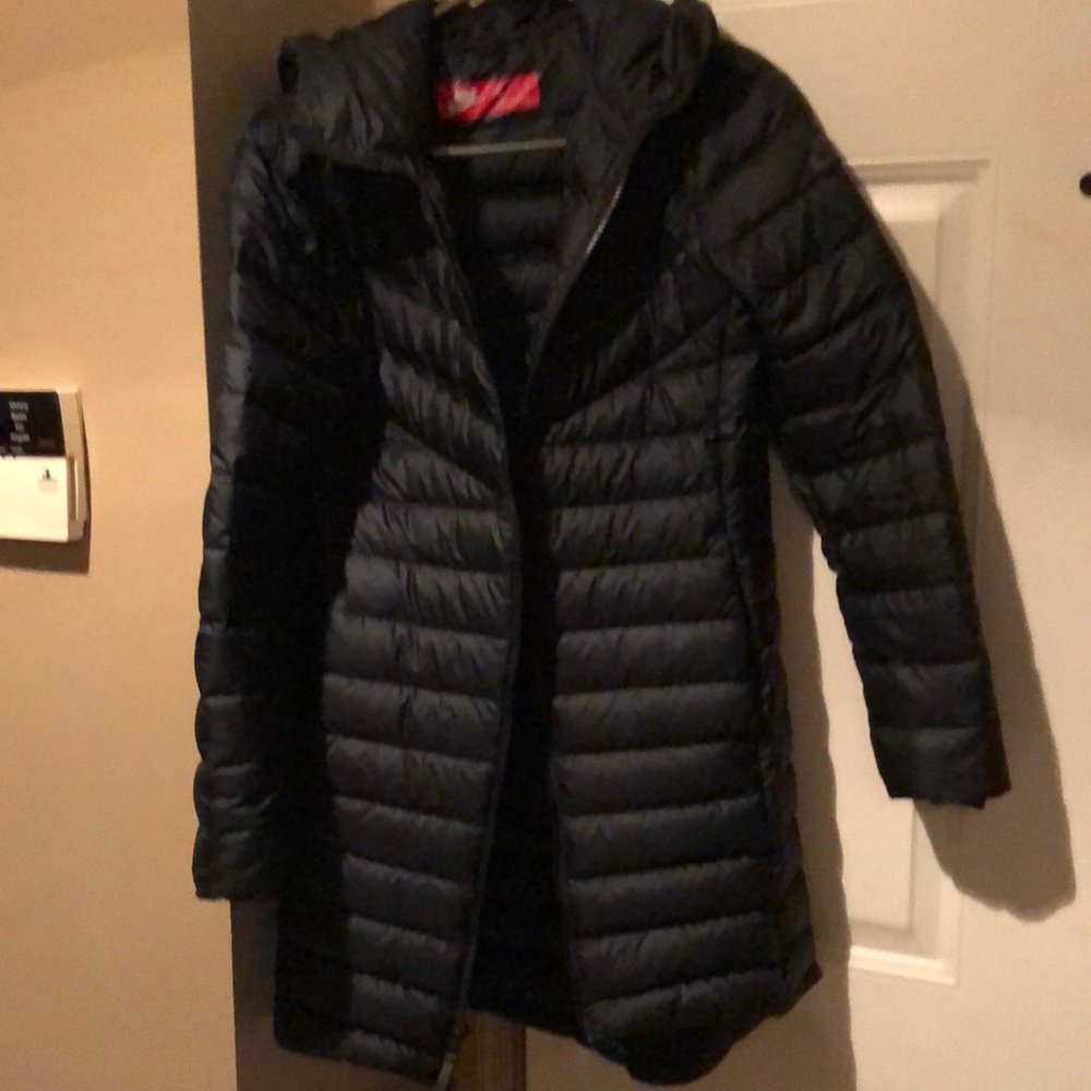 NIKE NAVY BLUE LONG LIGHTWEIGHT WOMENS PUFFER COAT SIZE 2